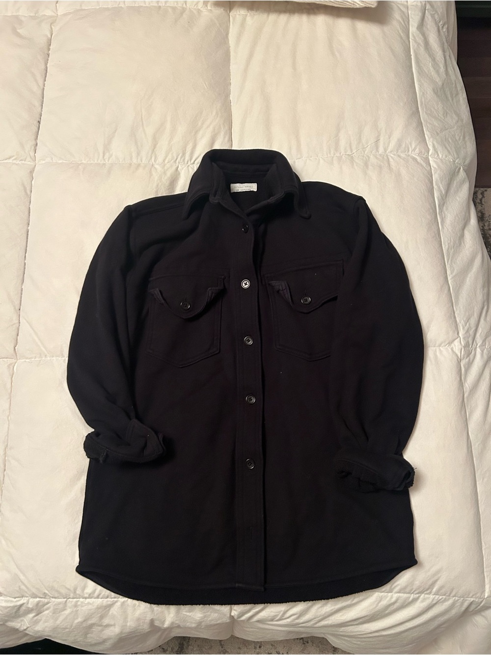 Aritzia Black Button-Front Overshirt Jacket